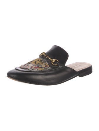 Gucci Horsebit Accent Leather Slippers