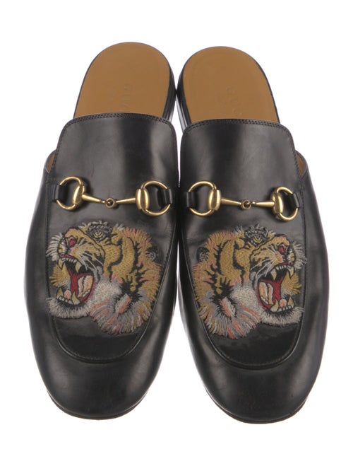 Gucci Horsebit Accent Leather Slippers