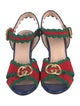 Gucci Interlocking G Logo Suede Slingback Sandals