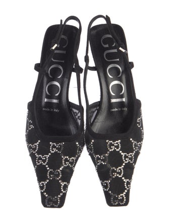 Gucci GG Logo Mesh Slingback Pumps