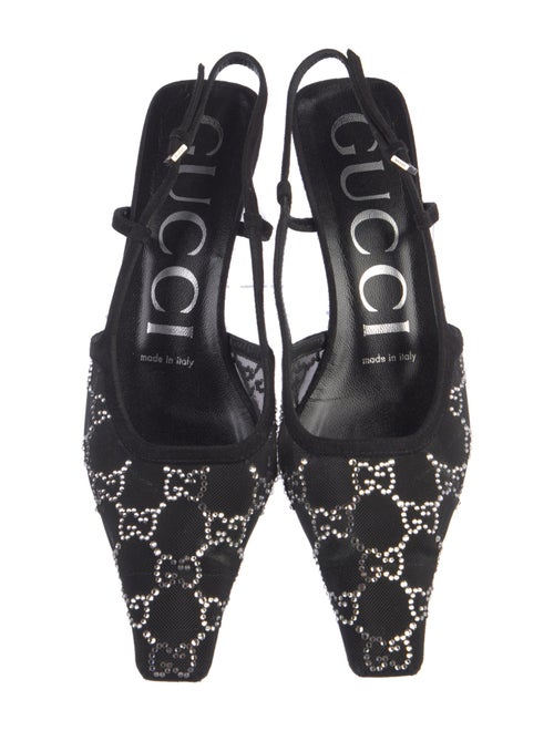 Gucci GG Logo Mesh Slingback Pumps