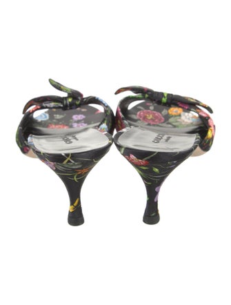 Gucci Flora Print Satin Slides