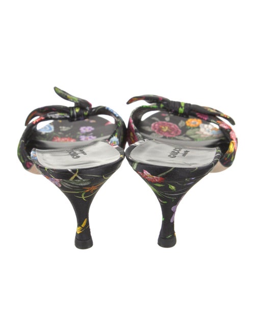 Gucci Flora Print Satin Slides