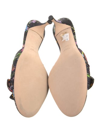 Gucci Flora Print Satin Slides