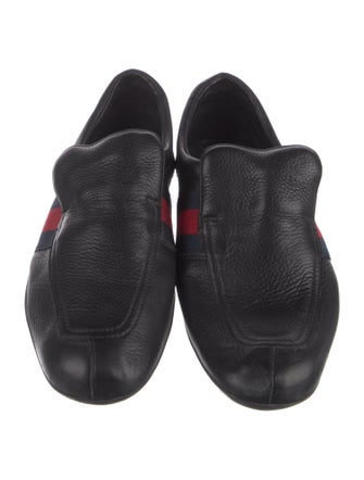 Gucci Sylvie Web Accent Leather Loafers