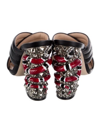 Gucci Kingsnake Leather Slingback Sandals