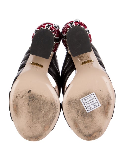 Gucci Kingsnake Leather Slingback Sandals