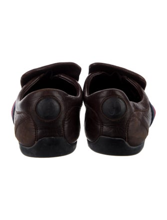 Gucci Web Accent Leather Loafers