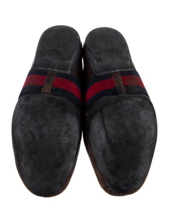 Gucci Web Accent Leather Loafers