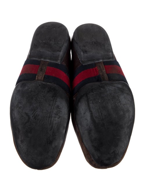 Gucci Web Accent Leather Loafers
