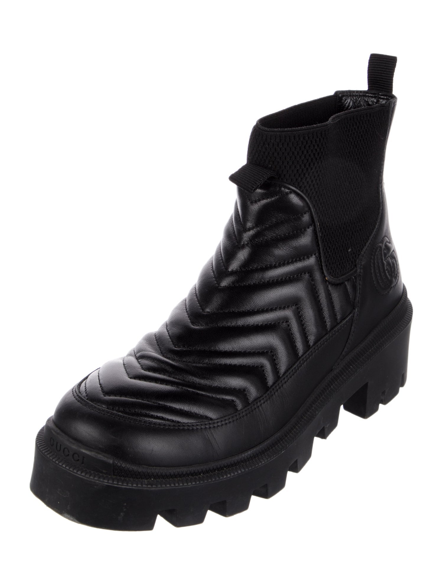 Gucci Double G Logo Leather Chelsea Boots