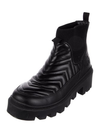 Gucci Double G Logo Leather Chelsea Boots