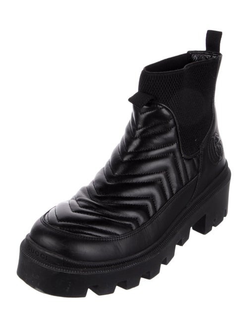 Gucci Double G Logo Leather Chelsea Boots