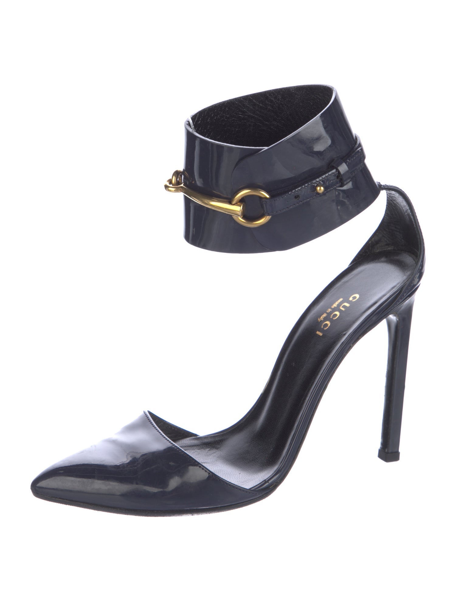 Gucci Horsebit Accent Patent Leather Pumps