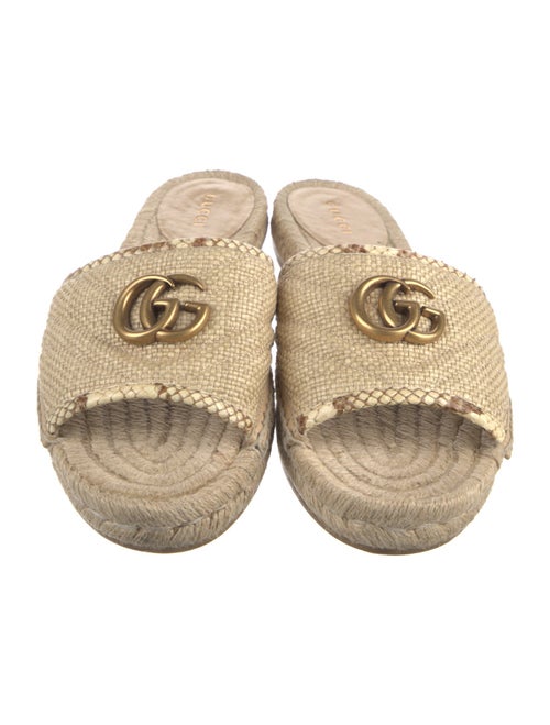 Gucci Double G Logo Straw Espadrilles