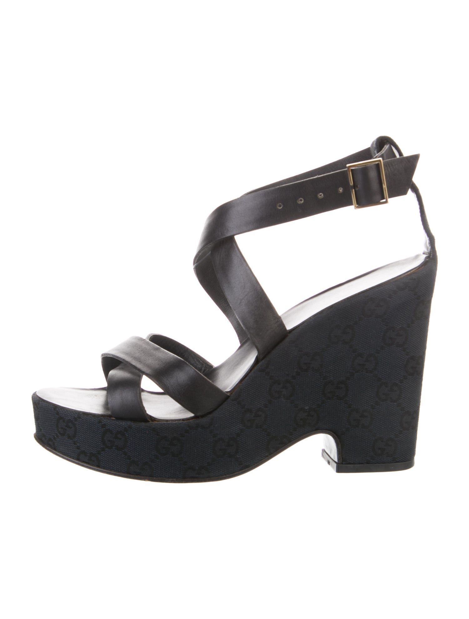 Gucci GG Canvas Leather Espadrilles