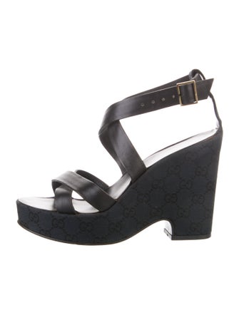 Gucci GG Canvas Leather Espadrilles