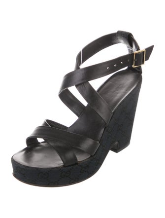 Gucci GG Canvas Leather Espadrilles