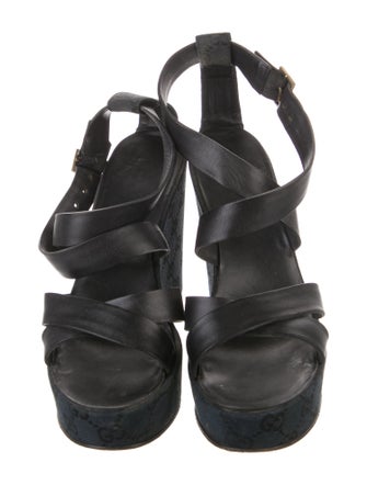 Gucci GG Canvas Leather Espadrilles