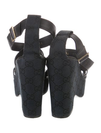 Gucci GG Canvas Leather Espadrilles