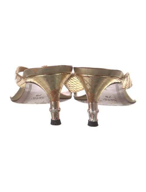 Gucci Snakeskin Crystal Embellishments Slides