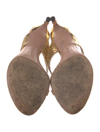 Gucci Snakeskin Crystal Embellishments Slides