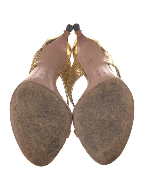 Gucci Snakeskin Crystal Embellishments Slides