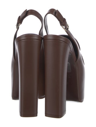 Gucci Horsebit Accent Leather Slingback Pumps