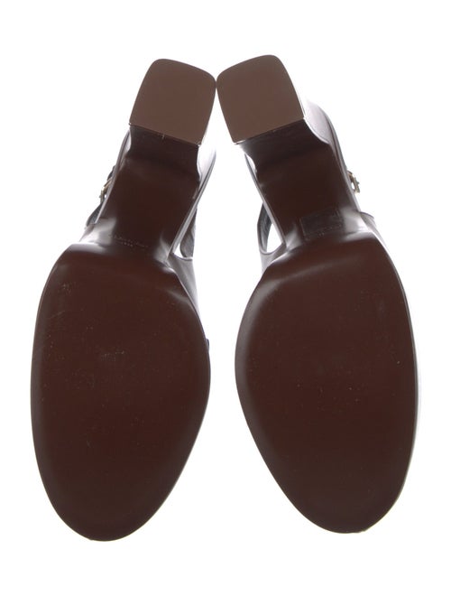 Gucci Horsebit Accent Leather Slingback Pumps