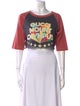 Gucci Graphic Print Scoop Neck Crop Top