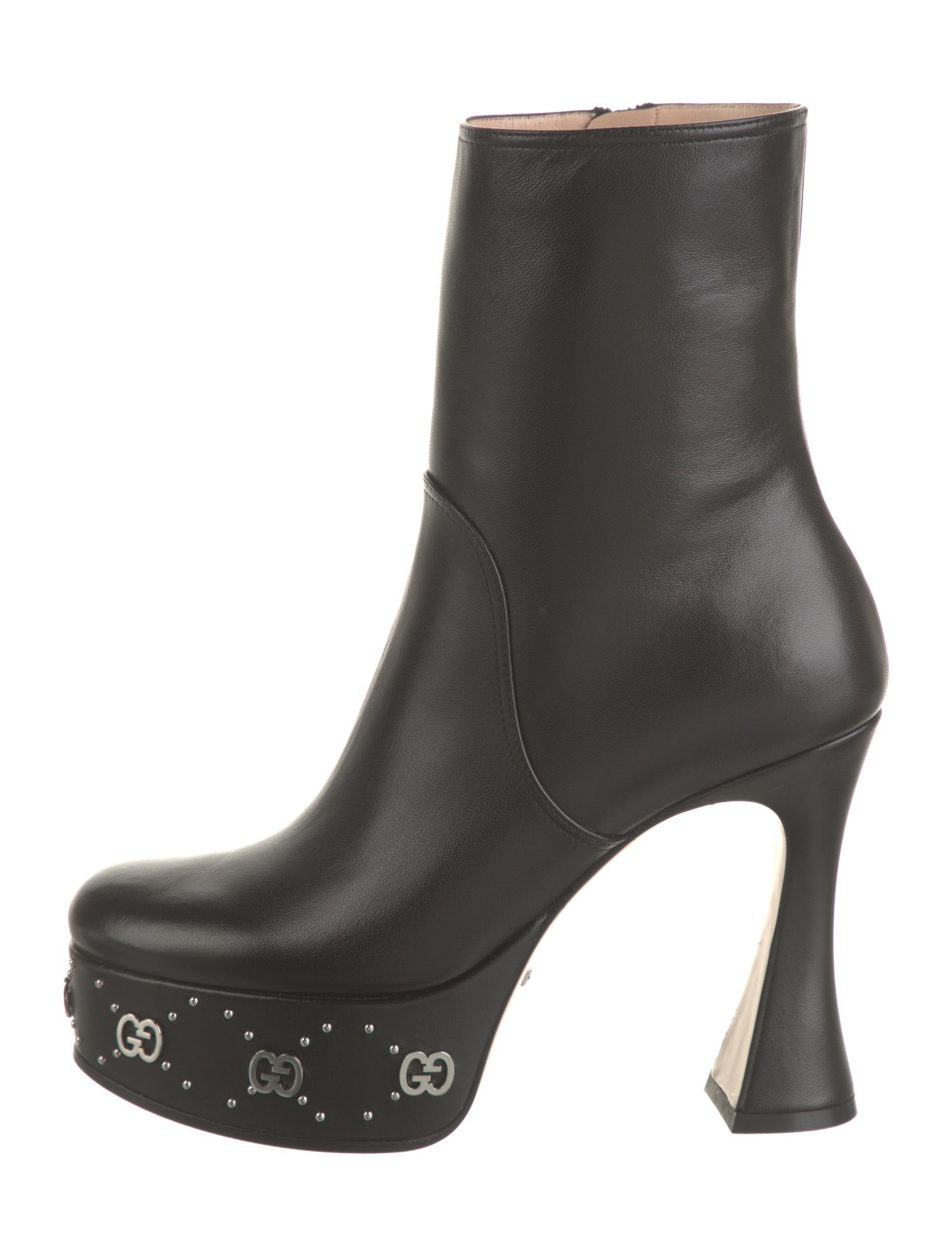 Gucci GG Logo Leather Boots w/ Tags