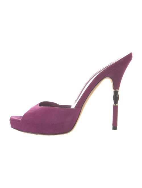 Gucci Bamboo Accent Suede Slides