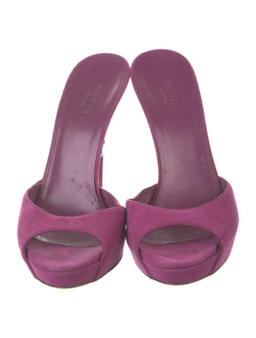 Gucci Bamboo Accent Suede Slides