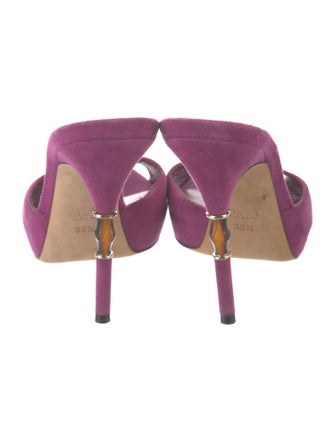 Gucci Bamboo Accent Suede Slides