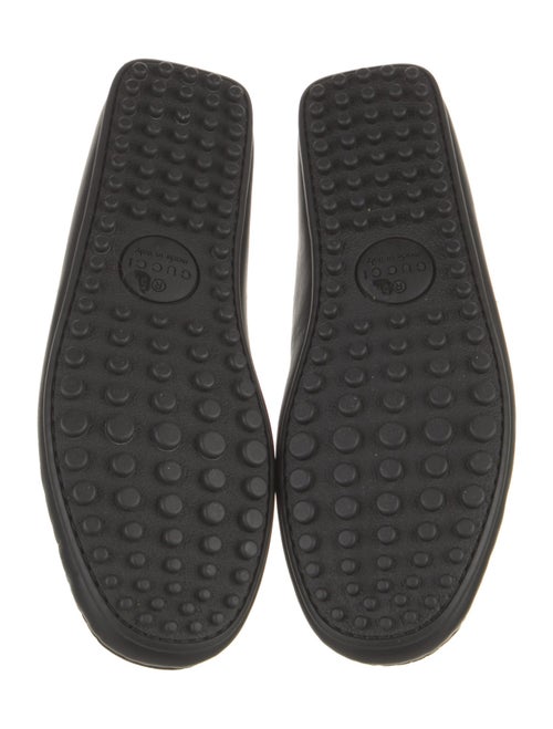 Gucci Web Accent Leather Loafers