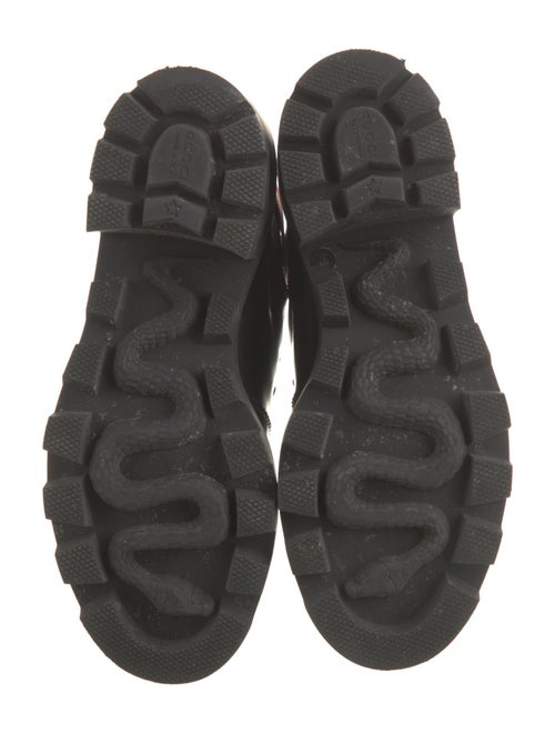 Gucci Sylvie Web Accent Leather Combat Boots