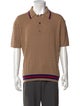 Gucci Sylvie Web Accent Cable Knit Polo Shirt