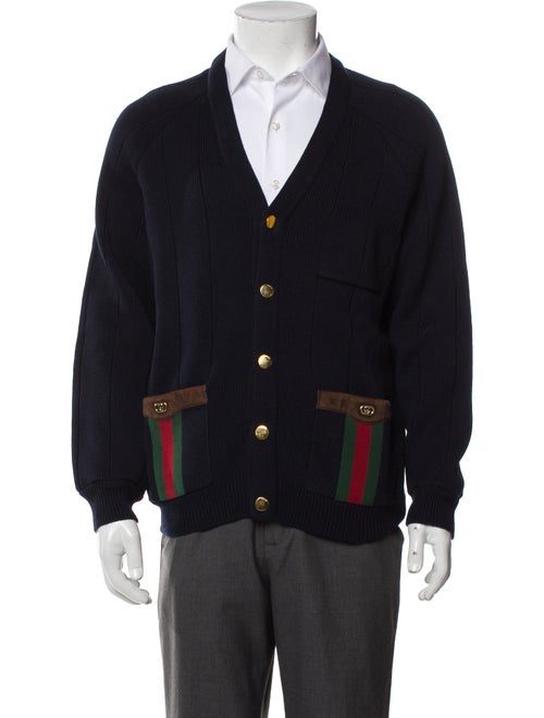 Gucci Web Accent V-Neck Cardigan