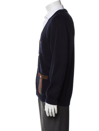 Gucci Web Accent V-Neck Cardigan