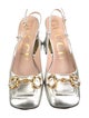 Gucci Horsebit Accent Leather Slingback Pumps