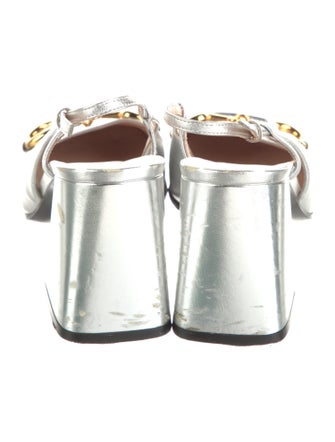 Gucci Horsebit Accent Leather Slingback Pumps