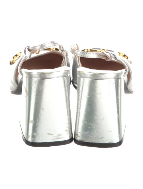 Gucci Horsebit Accent Leather Slingback Pumps