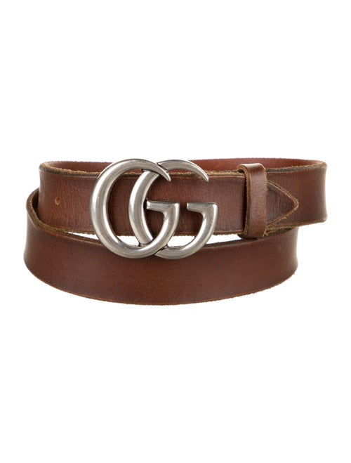 Gucci Double G Logo Leather Belt