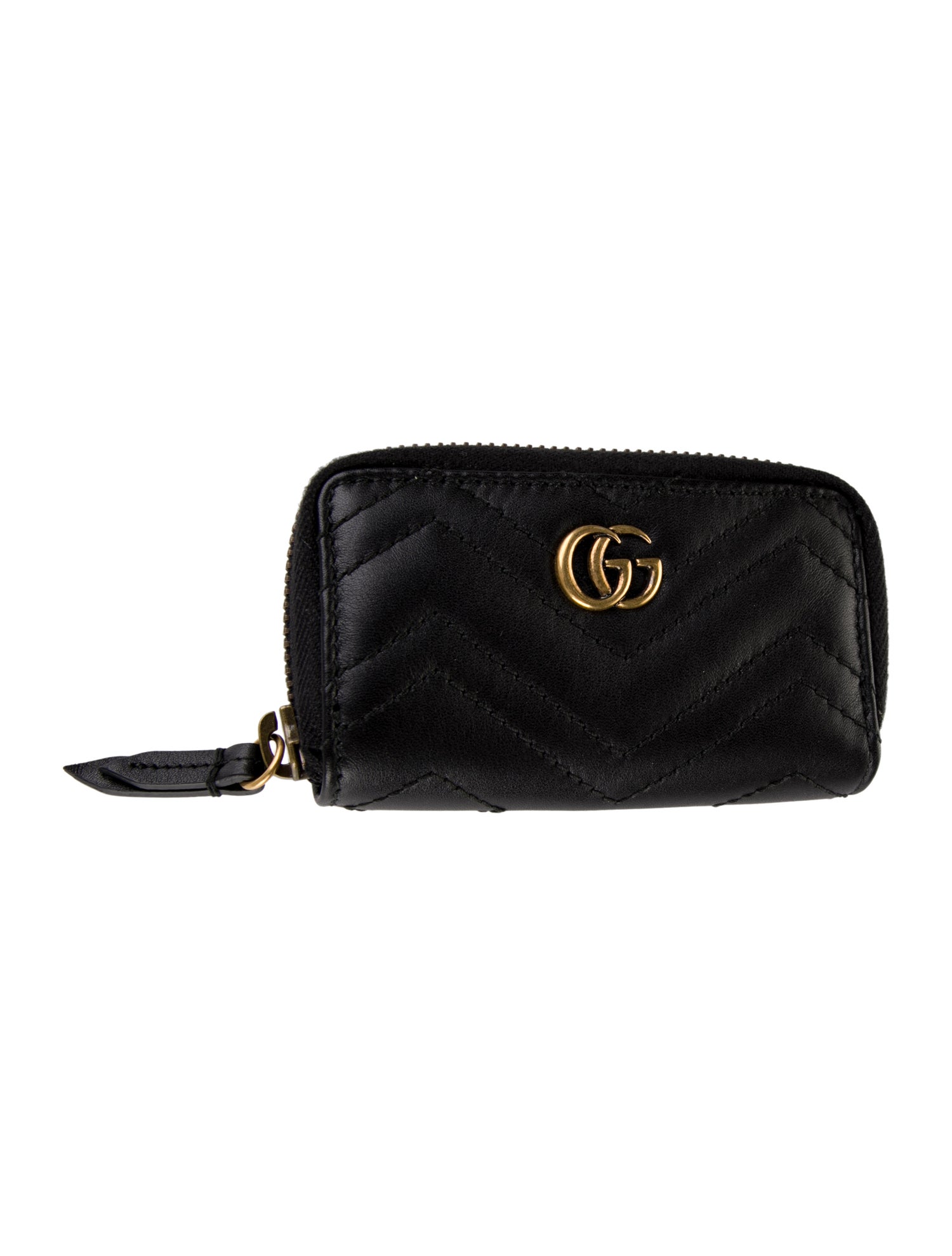 Gucci GG Marmont Leather Zip-Up Key Pouch