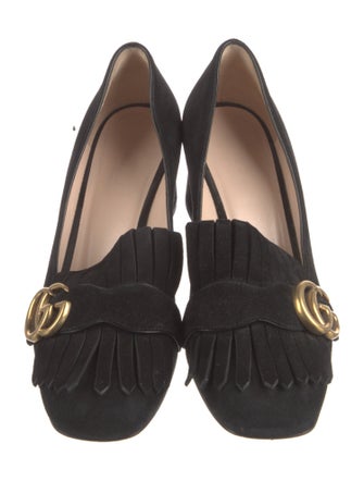 Gucci Double G Logo Suede Pumps