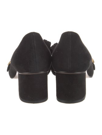Gucci Double G Logo Suede Pumps