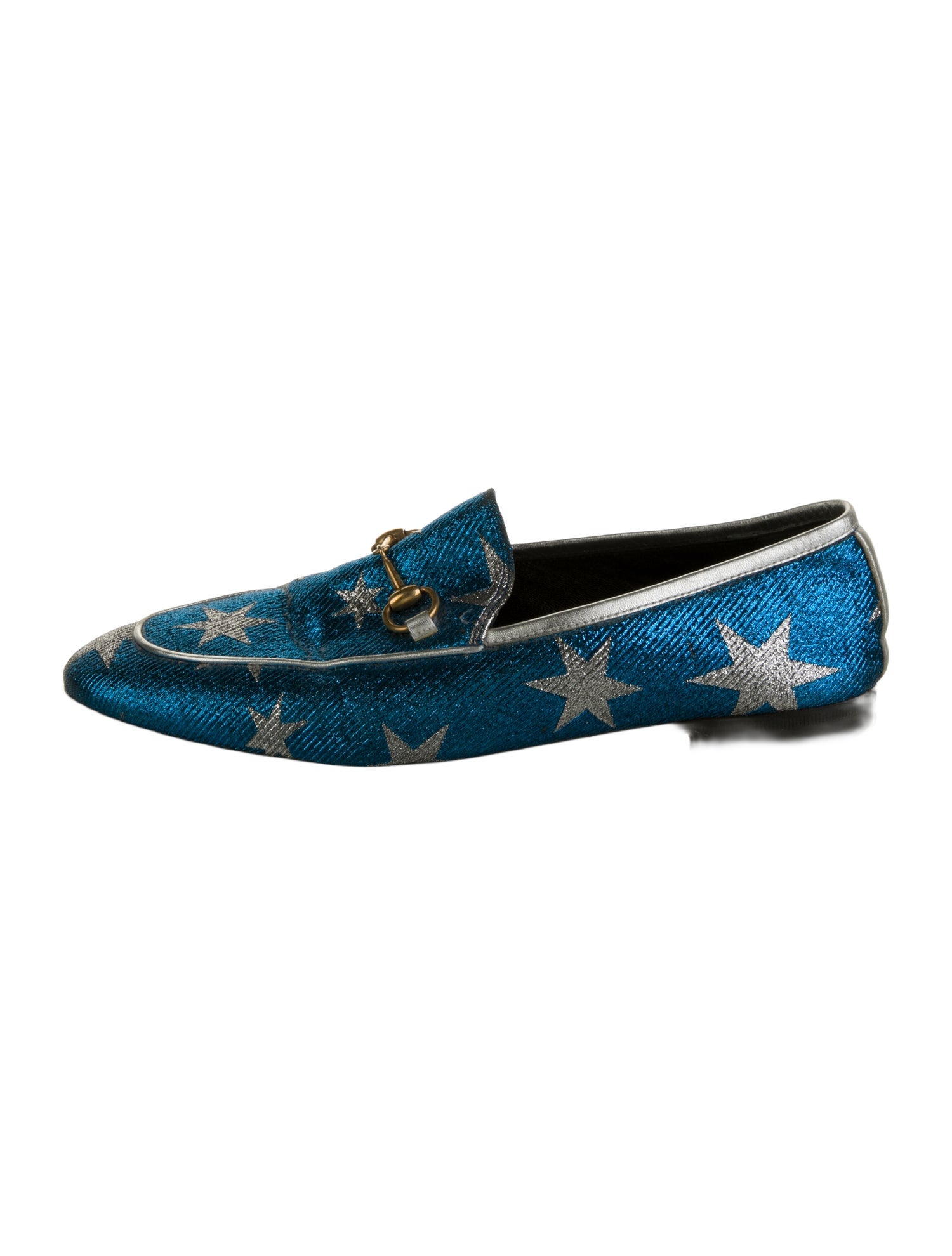 Gucci Printed Leather Trim Embellishment Loafers