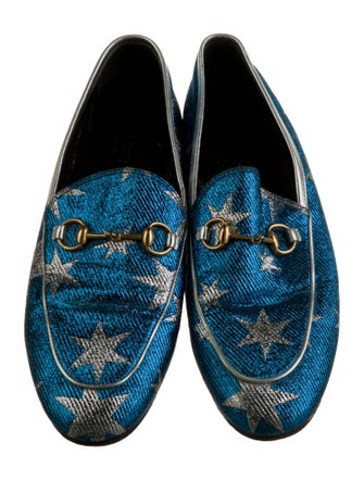 Gucci Printed Leather Trim Embellishment Loafers