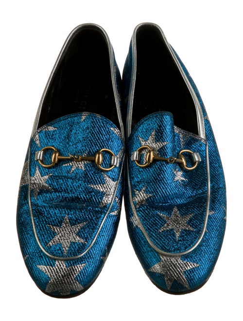 Gucci Printed Leather Trim Embellishment Loafers
