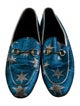 Gucci Printed Leather Trim Embellishment Loafers